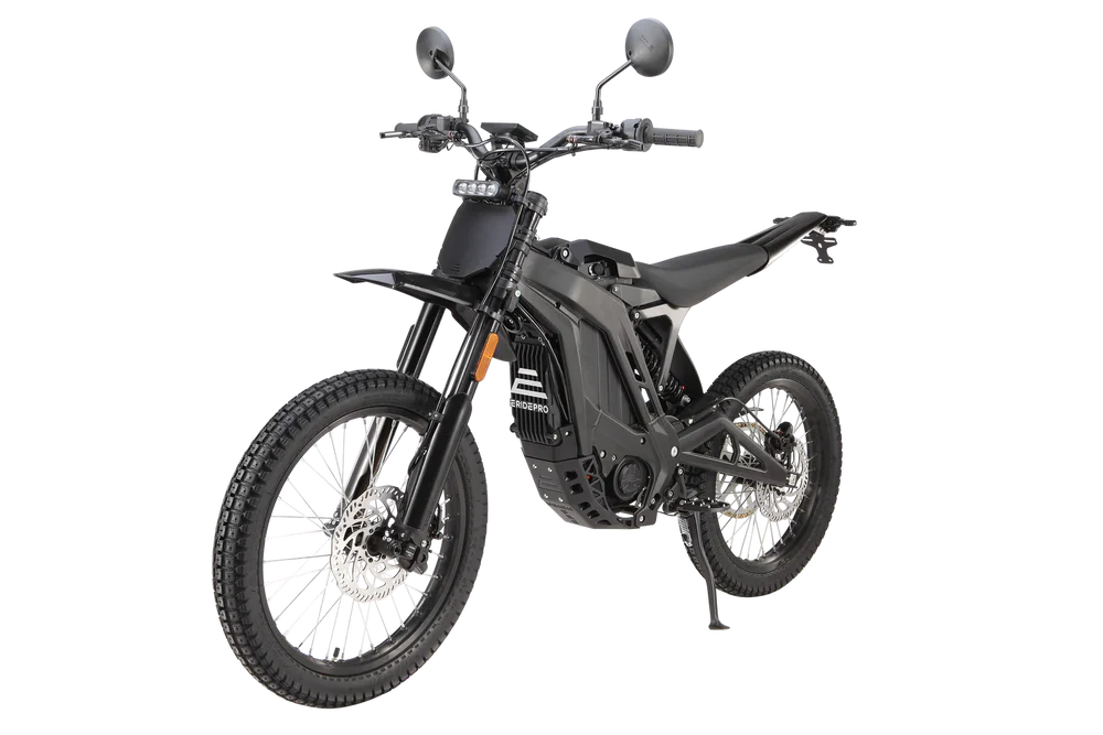 E Ride Pro SE 10kw Electric Dirt Bike in action on a versatile trail or urban setting.