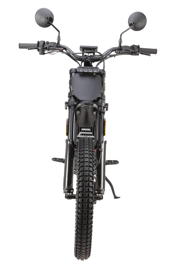 E Ride Pro SE 10kw Electric Dirt Bike in action on a versatile trail or urban setting.