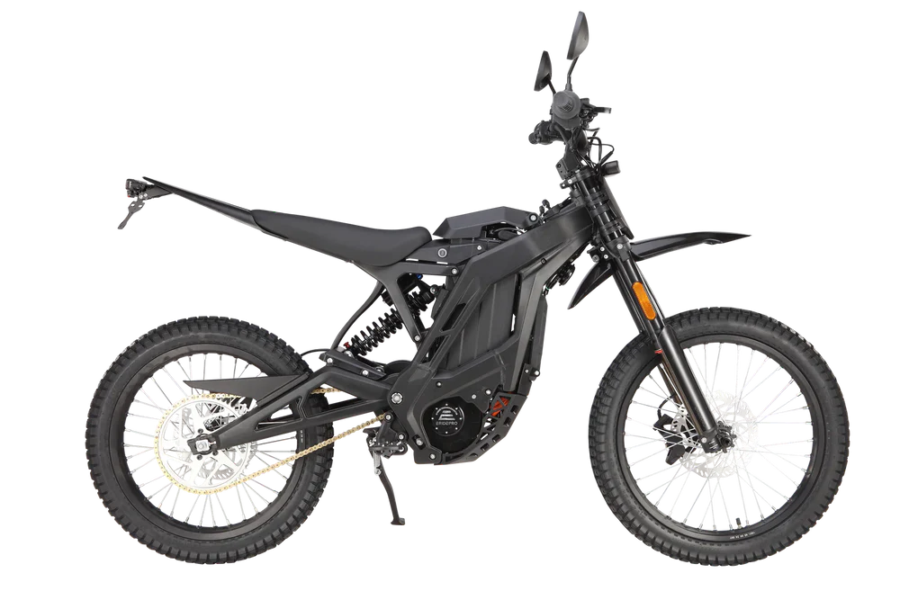 E Ride Pro SE 10kw Electric Dirt Bike in action on a versatile trail or urban setting.