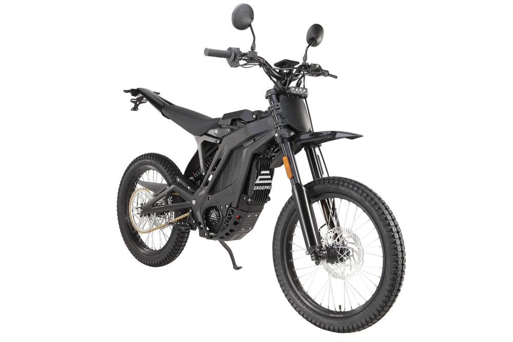 E Ride Pro SE 10kw Electric Dirt Bike in action on a versatile trail or urban setting.