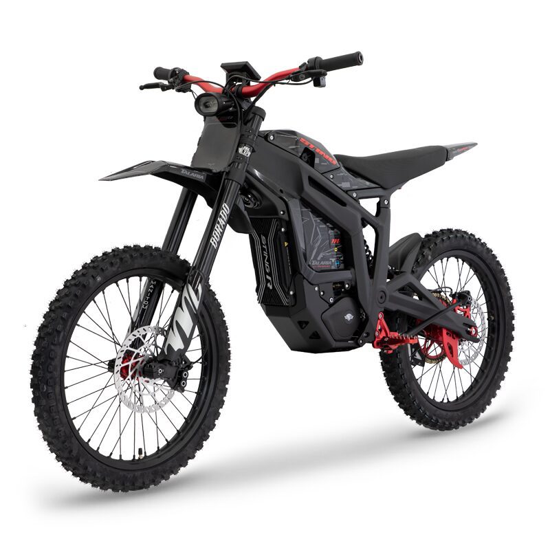 Talaria Sting R MX4 Expert electric dirt bike in action on a challenging European off-road trail.