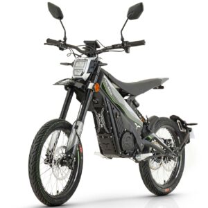 Talaria X3 Concept (XXX) 2024 electric dirt bike riding on an off-road trail in Europe